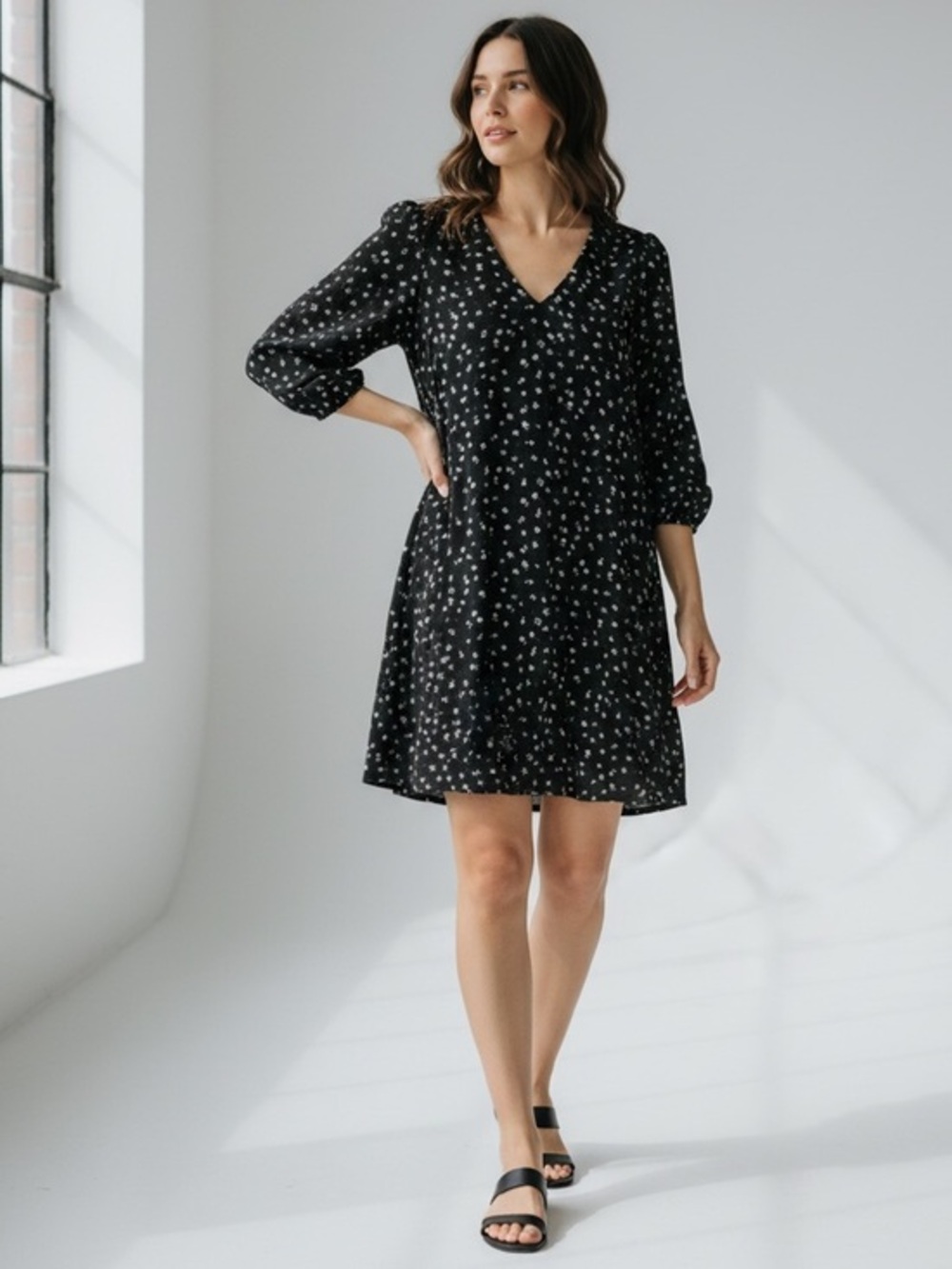 GAP Black Floral Shift Dress